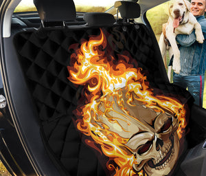 Burning Skull Print Pet Car Back Seat Cover