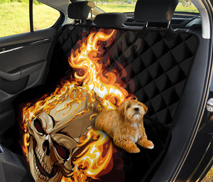 Burning Skull Print Pet Car Back Seat Cover