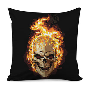 Burning Skull Print Pillow Cover