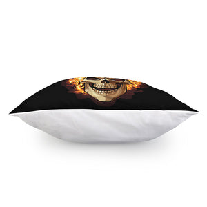 Burning Skull Print Pillow Cover