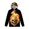 Burning Skull Print Pullover Hoodie