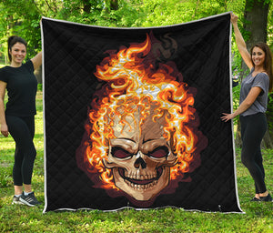 Burning Skull Print Quilt