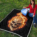 Burning Skull Print Quilt