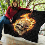 Burning Skull Print Quilt