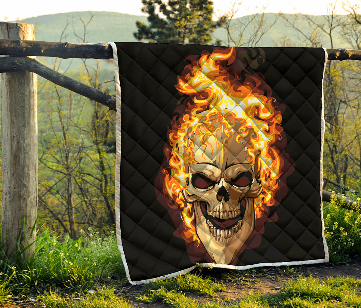 Burning Skull Print Quilt