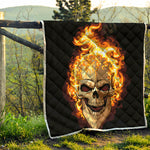 Burning Skull Print Quilt