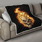 Burning Skull Print Quilt