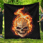 Burning Skull Print Quilt