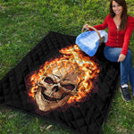 Burning Skull Print Quilt