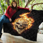 Burning Skull Print Quilt