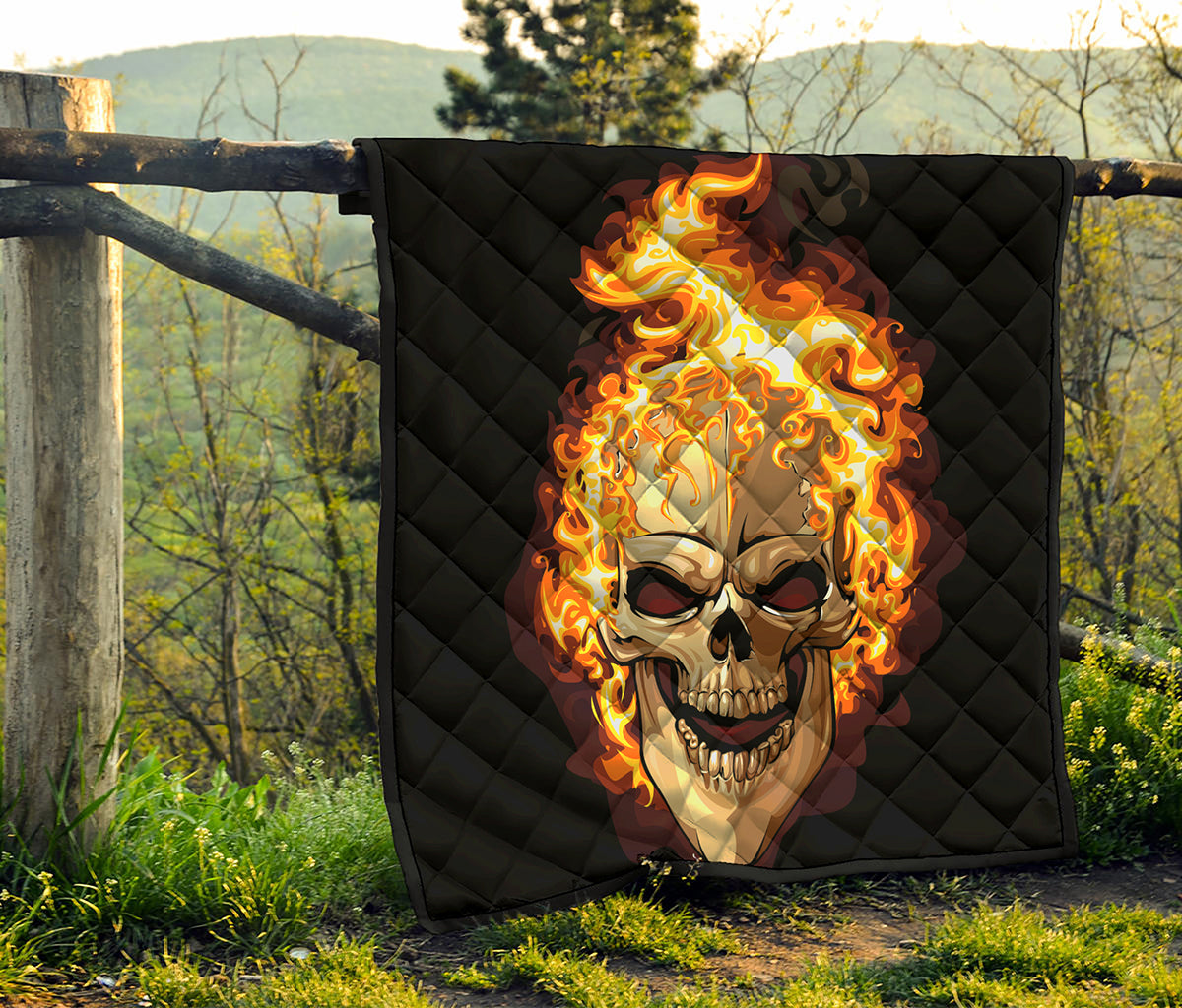 Burning Skull Print Quilt