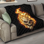 Burning Skull Print Quilt