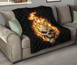 Burning Skull Print Quilt