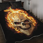 Burning Skull Print Quilt Bed Set