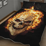 Burning Skull Print Quilt Bed Set