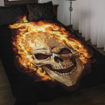 Burning Skull Print Quilt Bed Set