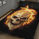 Burning Skull Print Quilt Bed Set