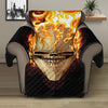 Burning Skull Print Recliner Protector