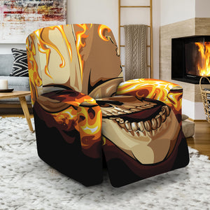 Burning Skull Print Recliner Slipcover