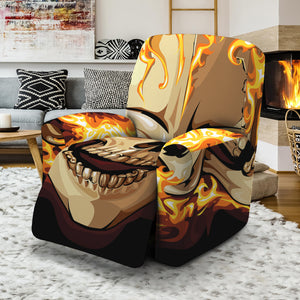 Burning Skull Print Recliner Slipcover