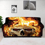 Burning Skull Print Sofa Cover