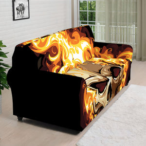 Burning Skull Print Sofa Cover