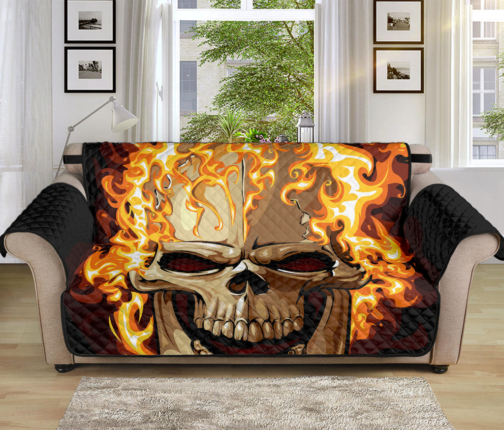 Burning Skull Print Sofa Protector