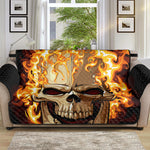 Burning Skull Print Sofa Protector