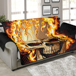 Burning Skull Print Sofa Protector