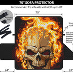 Burning Skull Print Sofa Protector