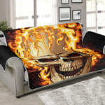 Burning Skull Print Sofa Protector