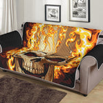 Burning Skull Print Sofa Protector