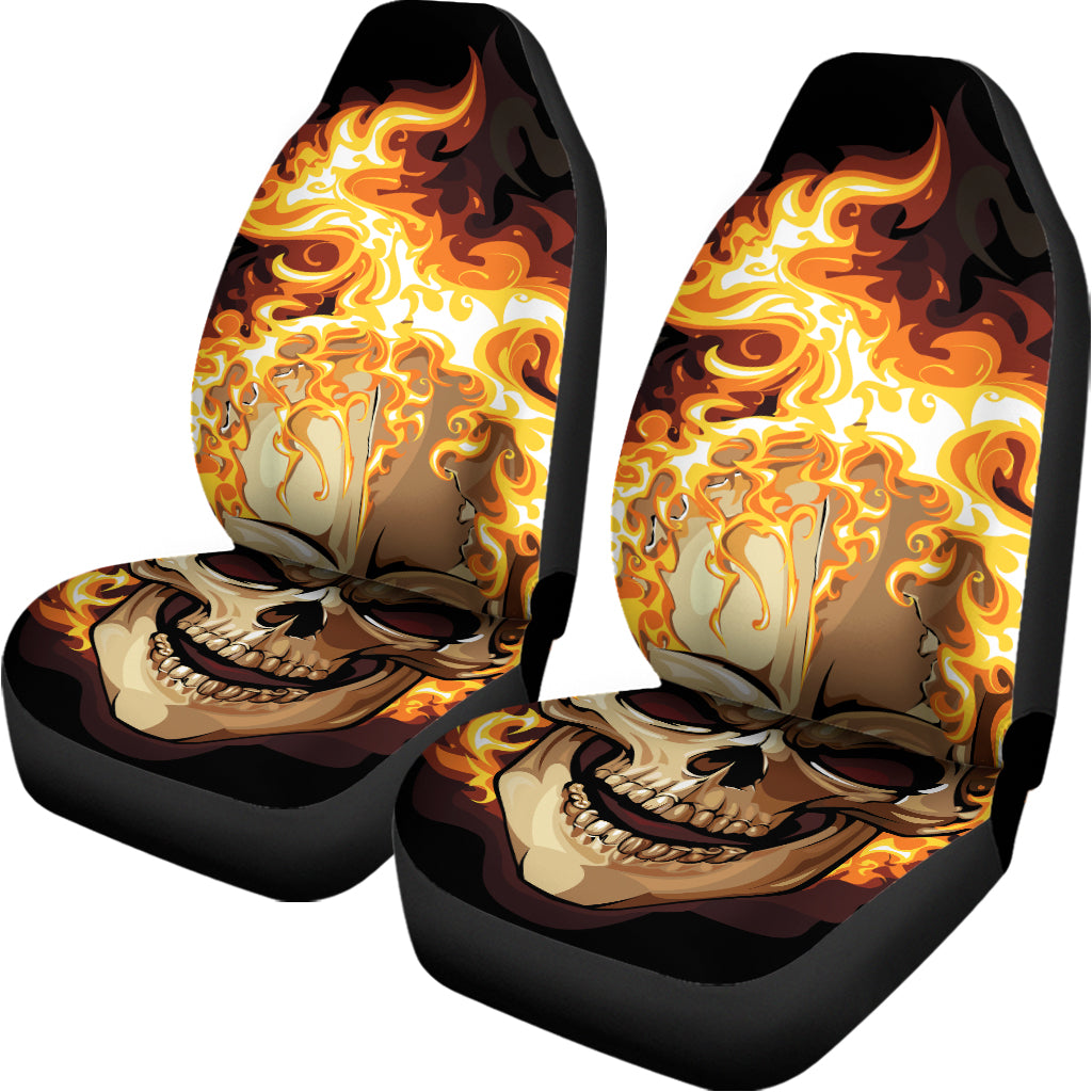 Burning Skull Print Universal Fit Car Seat Covers