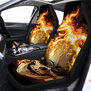 Burning Skull Print Universal Fit Car Seat Covers