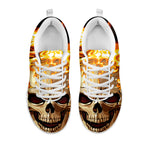 Burning Skull Print White Sneakers