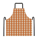 Burnt Orange And White Check Print Apron