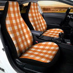 Burnt Orange And White Check Print Universal Fit Car Seat Covers