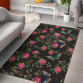 Butterfly And Flower Pattern Print Floor Mat