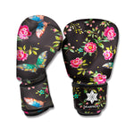 Butterfly And Flower Pattern Print Boxing Gloves