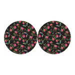 Butterfly And Flower Pattern Print Car Coasters