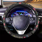 Butterfly And Flower Pattern Print Car Steering Wheel Cover