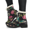 Butterfly And Flower Pattern Print Comfy Boots GearFrost