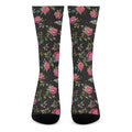 Butterfly And Flower Pattern Print Crew Socks