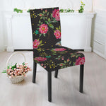 Butterfly And Flower Pattern Print Dining Chair Slipcover