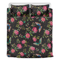 Butterfly And Flower Pattern Print Duvet Cover Bedding Set