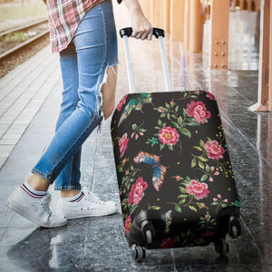 Butterfly And Flower Pattern Print Luggage Cover GearFrost