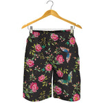 Butterfly And Flower Pattern Print Men's Shorts