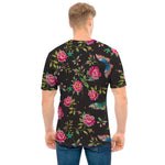 Butterfly And Flower Pattern Print Men's T-Shirt