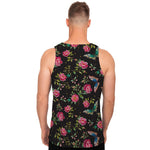 Butterfly And Flower Pattern Print Men's Tank Top