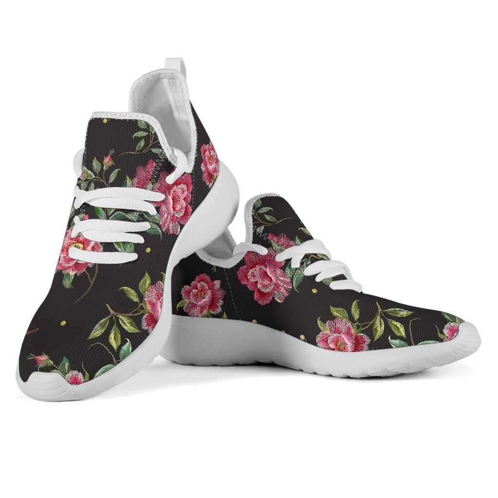 Butterfly And Flower Pattern Print Mesh Knit Shoes GearFrost